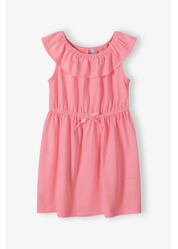 Sukienka na lato dla dziewczynki - różowa z dzianiny - 5.10.15. ze sklepu 5.10.15 w kategorii Sukienki dziewczęce - zdjęcie 173499449