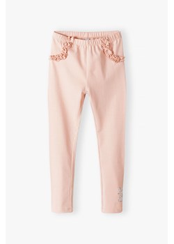 Różowe spodnie dzianinowe dla dziewczynki ze sklepu 5.10.15 w kategorii Spodnie dziewczęce - zdjęcie 173499456