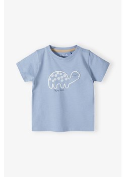 Bawełniany t-shirt dla niemowlaka - niebieski z napisem - Fajny Gość - 5.10.15. ze sklepu 5.10.15 w kategorii Odzież dla niemowląt - zdjęcie 173499476