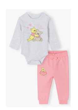 Kubuś Puchatek komplet bawełniany- spodnie dresowe i body z długim rękawem ze sklepu 5.10.15 w kategorii Komplety niemowlęce - zdjęcie 173499485