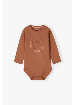 Body niemowlęce z długim rękawem - brązowe ze sklepu 5.10.15 w kategorii Body niemowlęce - zdjęcie 173499489