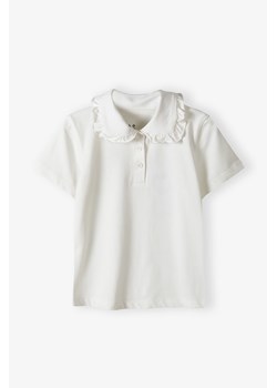T-shirt dziewczęcy z kołnierzykiem - ecru - Limited Edition ze sklepu 5.10.15 w kategorii Bluzki dziewczęce - zdjęcie 173499536