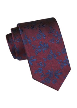 Męski Krawat - Angelo di Monti - Bordo, Motyw Roślinny KRADM2133 ze sklepu JegoSzafa.pl w kategorii Krawaty - zdjęcie 173500809