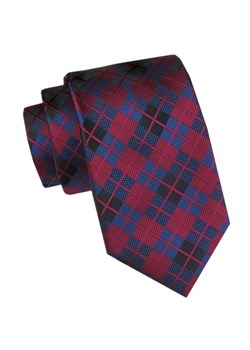 Męski Krawat - Angelo di Monti - Delikatna Kratka, Czerwień KRADM2145 ze sklepu JegoSzafa.pl w kategorii Krawaty - zdjęcie 173500815