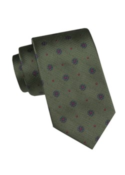 Męski Krawat - Angelo di Monti - Zieleń Mundurowa, Drobny Groszek KRADM2147 ze sklepu JegoSzafa.pl w kategorii Krawaty - zdjęcie 173500847