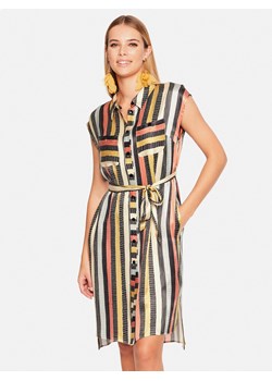Koszulowa lejąca sukienka midi w paski L'AF Korsika ze sklepu Eye For Fashion w kategorii Sukienki - zdjęcie 173501046