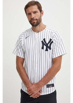 Nike koszula New York Yankees kolor biały regular ze stójką ze sklepu ANSWEAR.com w kategorii Koszule męskie - zdjęcie 173501957