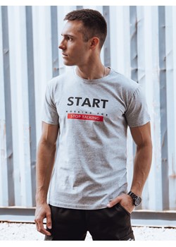 T-shirt męski jasnoszary Dstreet RX4738 ze sklepu DSTREET.PL w kategorii T-shirty męskie - zdjęcie 173502225