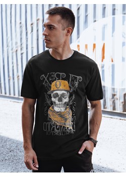 T-shirt męski z nadrukiem czarny Dstreet RX5091 ze sklepu DSTREET.PL w kategorii T-shirty męskie - zdjęcie 173502239