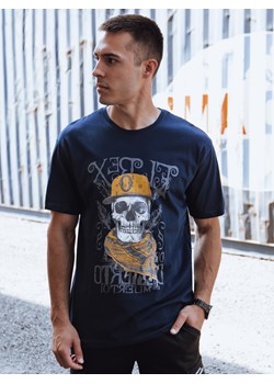 T-shirt męski z nadrukiem granatowy Dstreet RX5093 ze sklepu DSTREET.PL w kategorii T-shirty męskie - zdjęcie 173502247