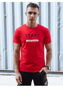 T-shirt męski czerwony Dstreet RX4736 ze sklepu DSTREET.PL w kategorii T-shirty męskie - zdjęcie 173502249