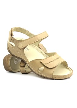 Wygodne sandały damskie skórzane - HELIOS Komfort 106, jasny beż ze sklepu ulubioneobuwie w kategorii Sandały damskie - zdjęcie 173503376