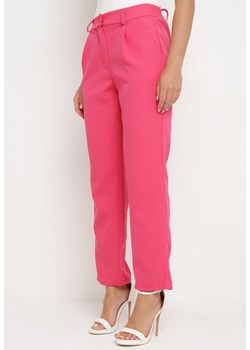 Ciemnoróżowe Spodnie Regular Fohan ze sklepu Born2be Odzież w kategorii Spodnie damskie - zdjęcie 173503635