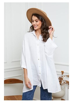 Fleur de Lin Lniana koszula w kolorze białym ze sklepu Limango Polska w kategorii Koszule damskie - zdjęcie 173504548