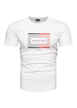 Koszulka męska t-shirt z nadrukiem biały Recea ze sklepu Recea.pl w kategorii T-shirty męskie - zdjęcie 173504945