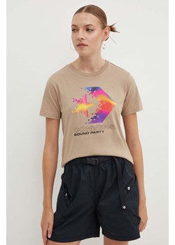 Converse t-shirt bawełniany kolor beżowy z nadrukiem 10026364-A03 ze sklepu ANSWEAR.com w kategorii T-shirty męskie - zdjęcie 173506858