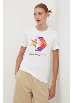 Converse t-shirt bawełniany kolor beżowy z nadrukiem 10026364-A04 ze sklepu ANSWEAR.com w kategorii T-shirty męskie - zdjęcie 173506868