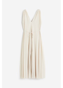 H & M - Plisowana sukienka trapezowa - Beżowy ze sklepu H&M w kategorii Sukienki - zdjęcie 173507285