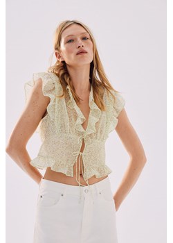 H & M - Bluzka z falbankami - Biały ze sklepu H&M w kategorii Bluzki damskie - zdjęcie 173507298