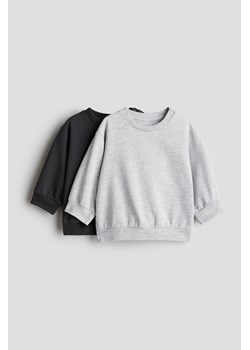 H & M - Bawełniana bluza 2-pak - Szary ze sklepu H&M w kategorii Bluzy i swetry - zdjęcie 173507308