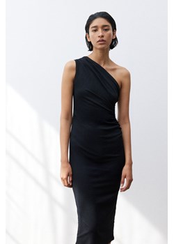 H & M - Marszczona sukienka na jedno ramię - Czarny ze sklepu H&M w kategorii Sukienki - zdjęcie 173507355