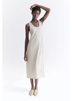 H & M - Sukienka z dzianiny w prążki - Biały ze sklepu H&M w kategorii Sukienki - zdjęcie 173507367