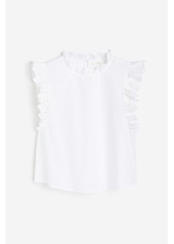 H & M - Bluzka z haftem angielskim - Biały ze sklepu H&M w kategorii Bluzki damskie - zdjęcie 173507405
