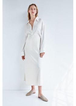 H & M - MAMA Satynowa spódnica bez zapięcia - Biały ze sklepu H&M w kategorii Spódnice - zdjęcie 173507407
