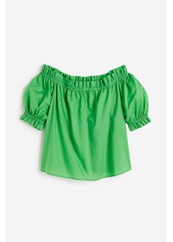 H & M - Top z odkrytymi ramionami - Zielony ze sklepu H&M w kategorii Bluzki damskie - zdjęcie 173507418