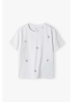 Elegancki biały t-shirt dziewczęcy z cekinkami - Max&Mia ze sklepu 5.10.15 w kategorii Bluzki dziewczęce - zdjęcie 173507739