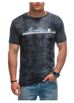 T-shirt męski z nadrukiem 1945S - grafitowy ze sklepu Edoti w kategorii T-shirty męskie - zdjęcie 173507789