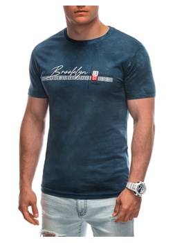 T-shirt męski z nadrukiem 1945S - granatowy ze sklepu Edoti w kategorii T-shirty męskie - zdjęcie 173507795