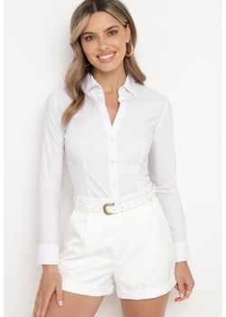 Biała Koszula z Długim Rękawem Zapinana na Guziki Vikra ze sklepu Born2be Odzież w kategorii Koszule damskie - zdjęcie 173508245
