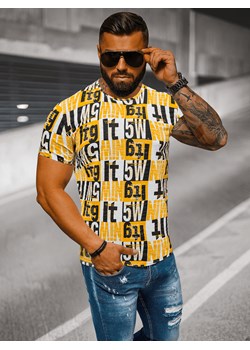 T-shirt męski z nadrukiem żółto-czarny OZONEE O/BL66Z ze sklepu ozonee.pl w kategorii T-shirty męskie - zdjęcie 173508697