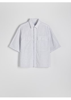 Reserved - Koszula boxy fit z krótkim rękawem - biały ze sklepu Reserved w kategorii Koszule męskie - zdjęcie 173510338
