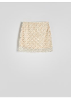 Reserved - Połyskująca spódnica mini - beżowy ze sklepu Reserved w kategorii Spódnice - zdjęcie 173511267