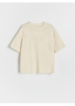 Reserved - Bawełniany t-shirt oversize - złamana biel ze sklepu Reserved w kategorii T-shirty chłopięce - zdjęcie 173511305