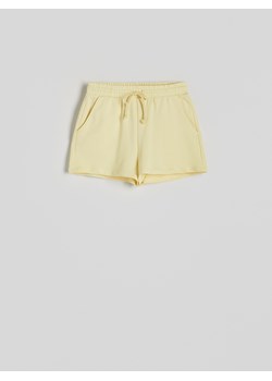 Reserved - Szorty z bawełnianej dzianiny - żółty ze sklepu Reserved w kategorii Szorty - zdjęcie 173511555