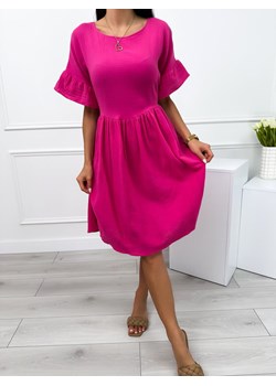 Różowa Bawełniana Sukienka Oversize ze sklepu ModnaKiecka.pl w kategorii Sukienki - zdjęcie 173512207