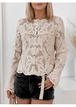 kardigan awita beżowy one size ze sklepu UBRA w kategorii Swetry damskie - zdjęcie 173512368