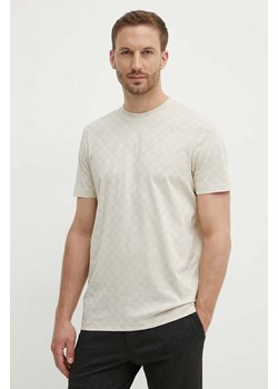 Joop! t-shirt bawełniany męski kolor beżowy wzorzysty 30042885 ze sklepu ANSWEAR.com w kategorii T-shirty męskie - zdjęcie 173513128