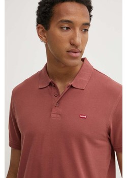 Levi&apos;s polo bawełniane kolor brązowy ze sklepu ANSWEAR.com w kategorii T-shirty męskie - zdjęcie 173513175