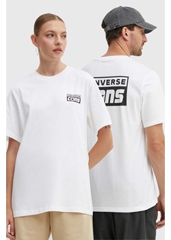 Converse t-shirt bawełniany kolor biały z nadrukiem 10021134-A27 ze sklepu ANSWEAR.com w kategorii T-shirty męskie - zdjęcie 173513267