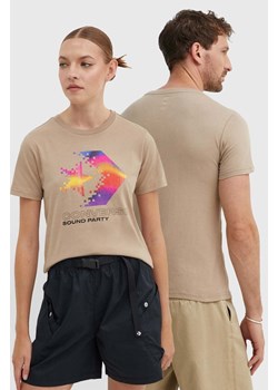 Converse t-shirt bawełniany kolor beżowy z nadrukiem 10026364-A03 ze sklepu ANSWEAR.com w kategorii T-shirty męskie - zdjęcie 173513285