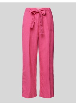 Spodnie lniane z szeroką,skróconą nogawką model ‘Style. Maine’ ze sklepu Peek&Cloppenburg  w kategorii Spodnie damskie - zdjęcie 173513779