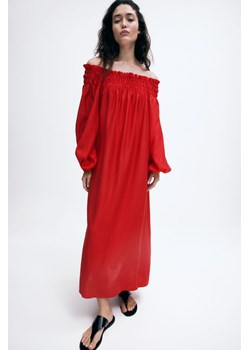 H & M - Sukienka oversize z odkrytymi ramionami - Czerwony ze sklepu H&M w kategorii Sukienki - zdjęcie 173514295