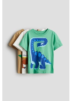 H & M - T-shirt z nadrukiem 3-pak - Zielony ze sklepu H&M w kategorii T-shirty chłopięce - zdjęcie 173514297