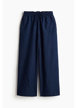 H & M - Spodnie z domieszką lnu - Niebieski ze sklepu H&M w kategorii Spodnie damskie - zdjęcie 173514325