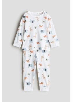 H & M - Bawełniana piżama z nadrukiem - Biały ze sklepu H&M w kategorii Piżamy dziecięce - zdjęcie 173514329