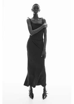 H & M - Satynowa sukienka na ramiączkach - Czarny ze sklepu H&M w kategorii Sukienki - zdjęcie 173514347